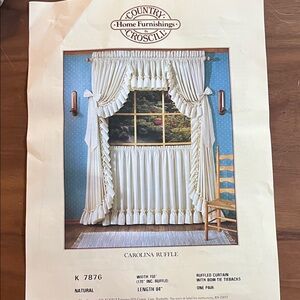 Country Home Carolina Ruffle Curtain Panels with Bow